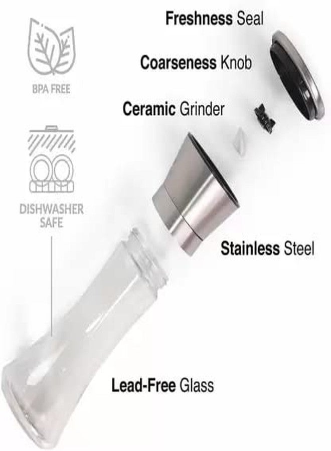 Catron Premium Stainless Steel Salt or Pepper Grinder - Top Spice Mill with Ceramic Blades, Brushed Stainless Steel and Adjustable Coarseness by Pepper Grinder (Clear, Pack of 1) - Image 4