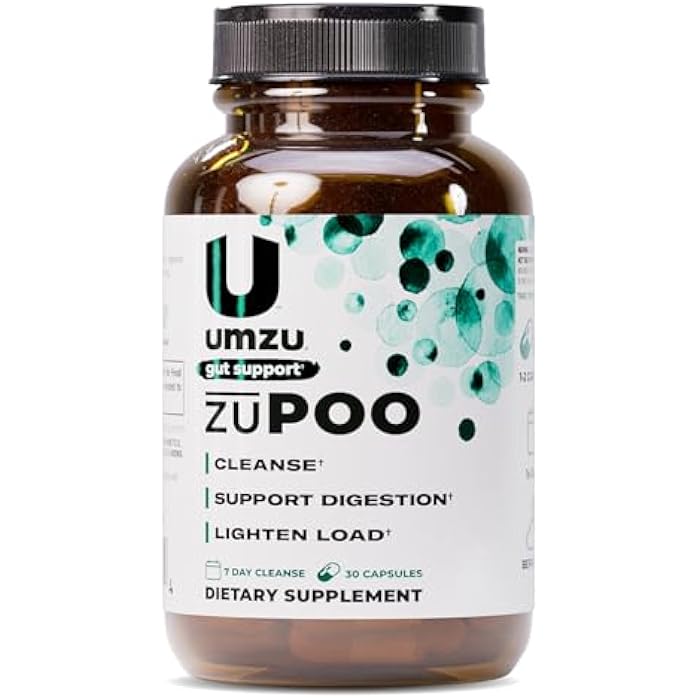 UMZU zuPOO تطهير الأمعاء، 30 كبسولة – تطهير طبيعي للقولون لمدة 7 أيام مع كاسكارا سagrada و سترات المغنيسيوم – مكمل تطهير نباتي، غير معدل وراثيًا، خالي من الغلوتين لدعم الأمعاء الصحية - Image 1