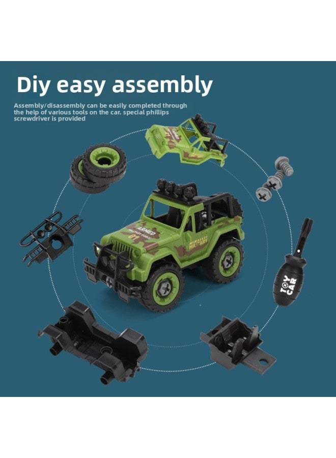 Children's Disassembly Toys 4 Suit DIY Nut Assembly Engineering Vehicle Boys And Girls Twist Screws Assembling Building Blocks-Color:4 Engineering Vehicles Suit 【candy Color】】 - Image 5