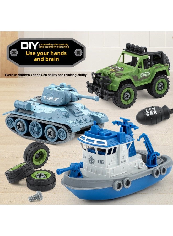 Children's Disassembly Toys 4 Suit DIY Nut Assembly Engineering Vehicle Boys And Girls Twist Screws Assembling Building Blocks-Color:4 Engineering Vehicles Suit 【candy Color】】 - Image 4