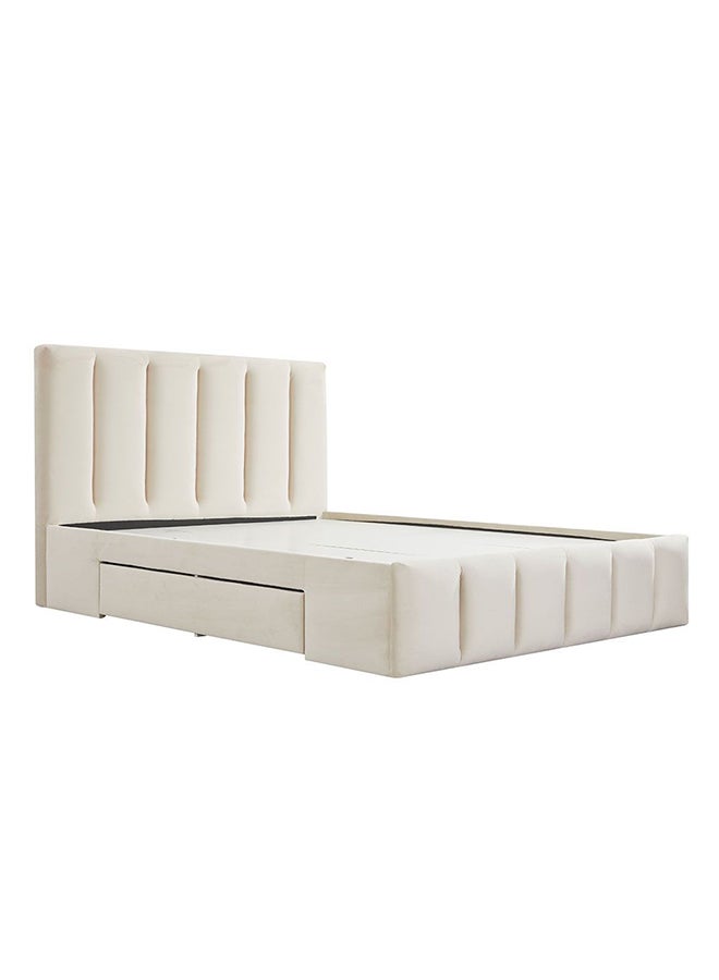 DANUBE HOME Danube Home Vista King Bed With 4 Drawers Sturdy Modern Design Wooden Double Bed Frame Furniture L 220 x W 191 x H 111 cm Light Beige  - Image 4