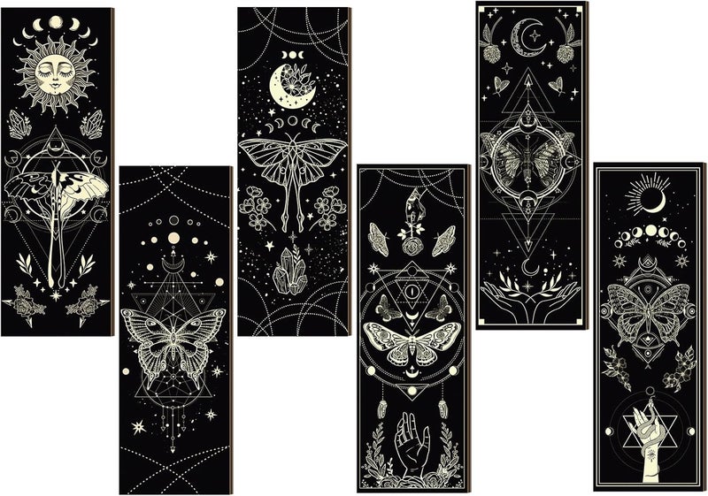 Tatuo 6 Pcs Farmhouse Southwest Home Wall Decor Frame Wall Hanging Boho Modern Abstract Art Prints Wooden Decorations for Bedroom Bathroom Apartment Mexican Farmhouse Wall Decor(Butterfly Style) - Image 1