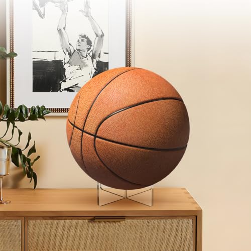 Orlanth [4 Pack] Basketball Stand 3.54x1.3 Inch, Clear Acrylic Ball Stand for Display, Storage Holder for Football Volleyball Soccer Basketball Rugby - Image 2
