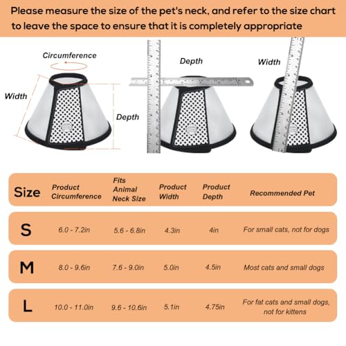 Vivifying Cat Cone Collar– 3 Sizes Lightweight Soft Edge Recovery Cone for Cats, Adjustable Plastic Elizabethan Anti-Lick E-Collar for Post-Surgery Protection (Small) - Image 3