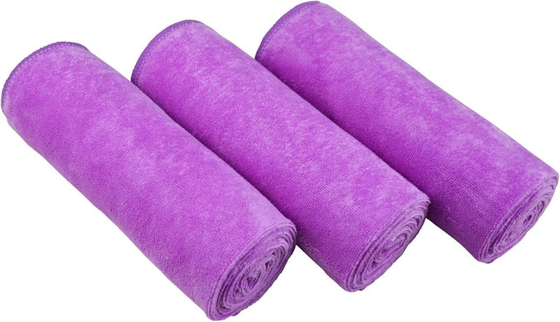 MAYOUTH Microfibre Sports Towels Fast Drying & Absorbent Gym Towel Workout Sweat Towels for Gym Fitness,Yoga, Camping 3-Pack 40cm X80cm (Purple 3-pack, 40cm X 80cm) - Image 1