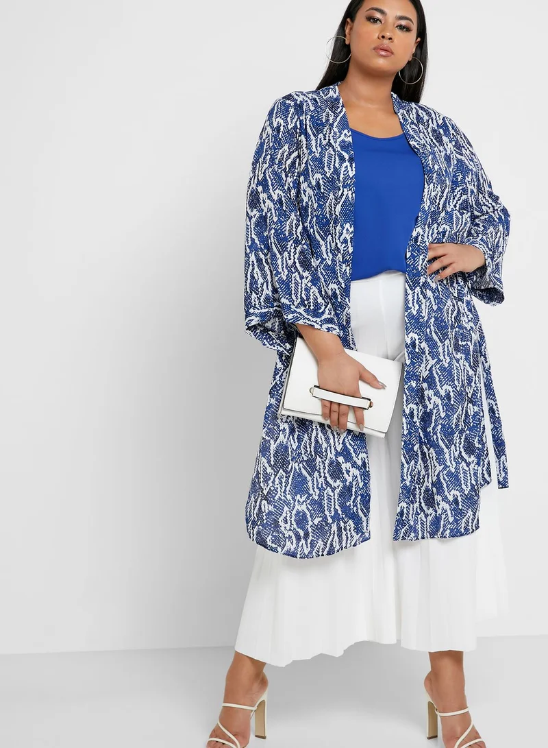 EVANS Longline Snake Print Kimono