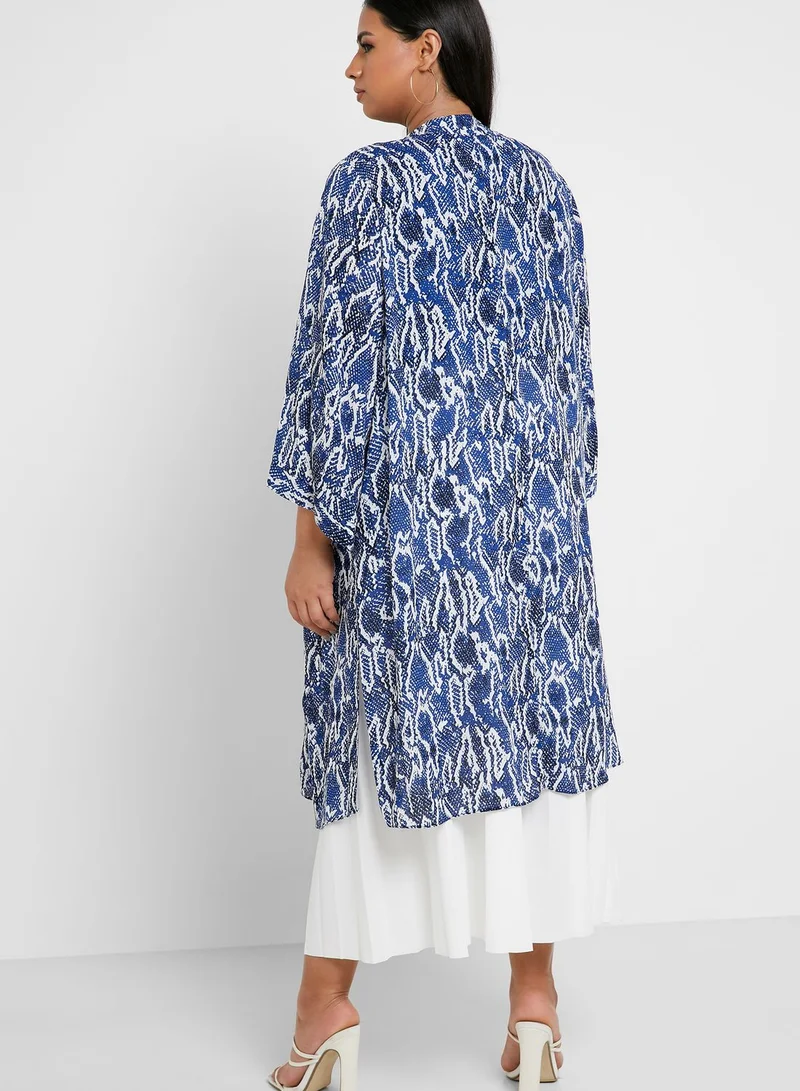 EVANS Longline Snake Print Kimono