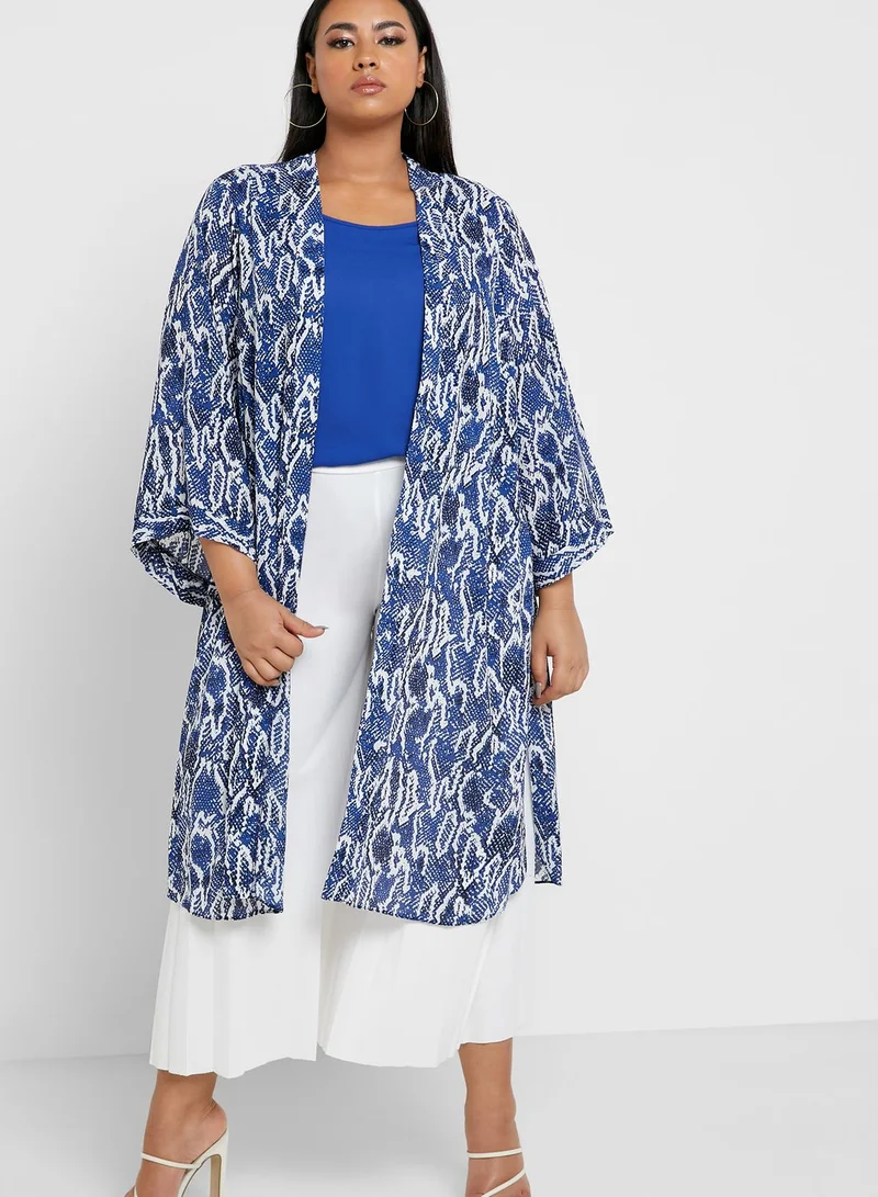 EVANS Longline Snake Print Kimono