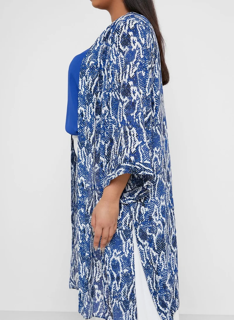EVANS Longline Snake Print Kimono