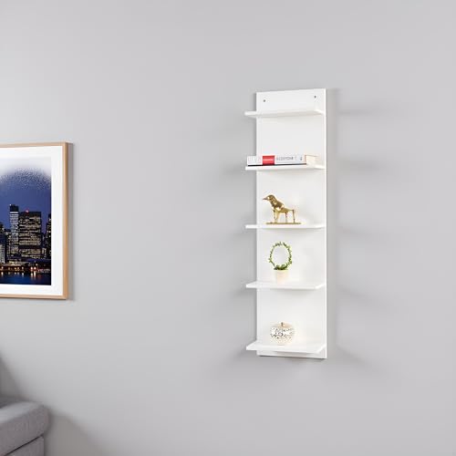 FURNEASER Sampller Wall Shelves for Living Room, Hanging Decoration & Corner Display Shelf, Modern & Stylish Bookcase Bookshelf (White) - Image 2