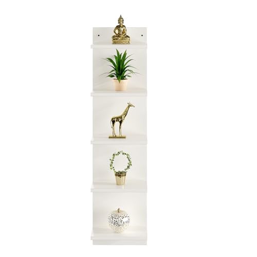 FURNEASER Sampller Wall Shelves for Living Room, Hanging Decoration & Corner Display Shelf, Modern & Stylish Bookcase Bookshelf (White) - Image 4