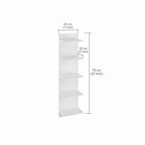 FURNEASER Sampller Wall Shelves for Living Room, Hanging Decoration & Corner Display Shelf, Modern & Stylish Bookcase Bookshelf (White) - Image 3