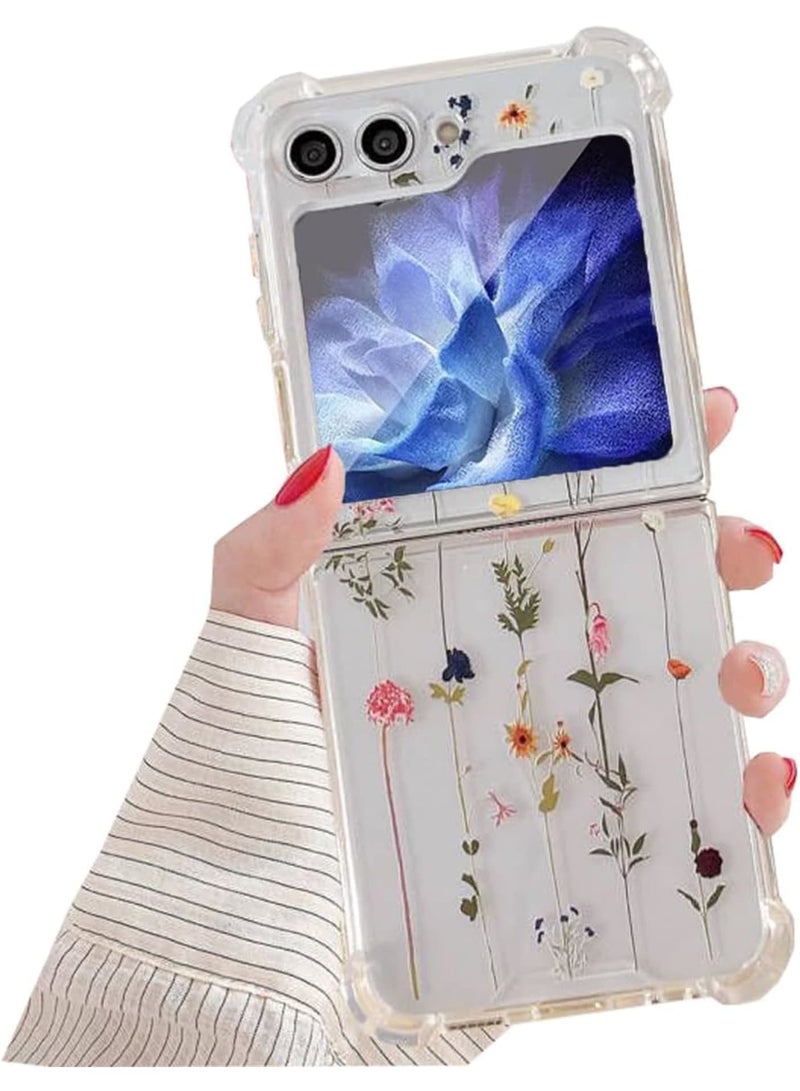 SOLARAE Case Clear, Compatible with Samsung Galaxy Z Flip 5 5G Case for Women Girly Soft TPU Slim Shockproof Protective Phone Case for Z Flip 5 5G 2023 (Flower Vine) - Image 2