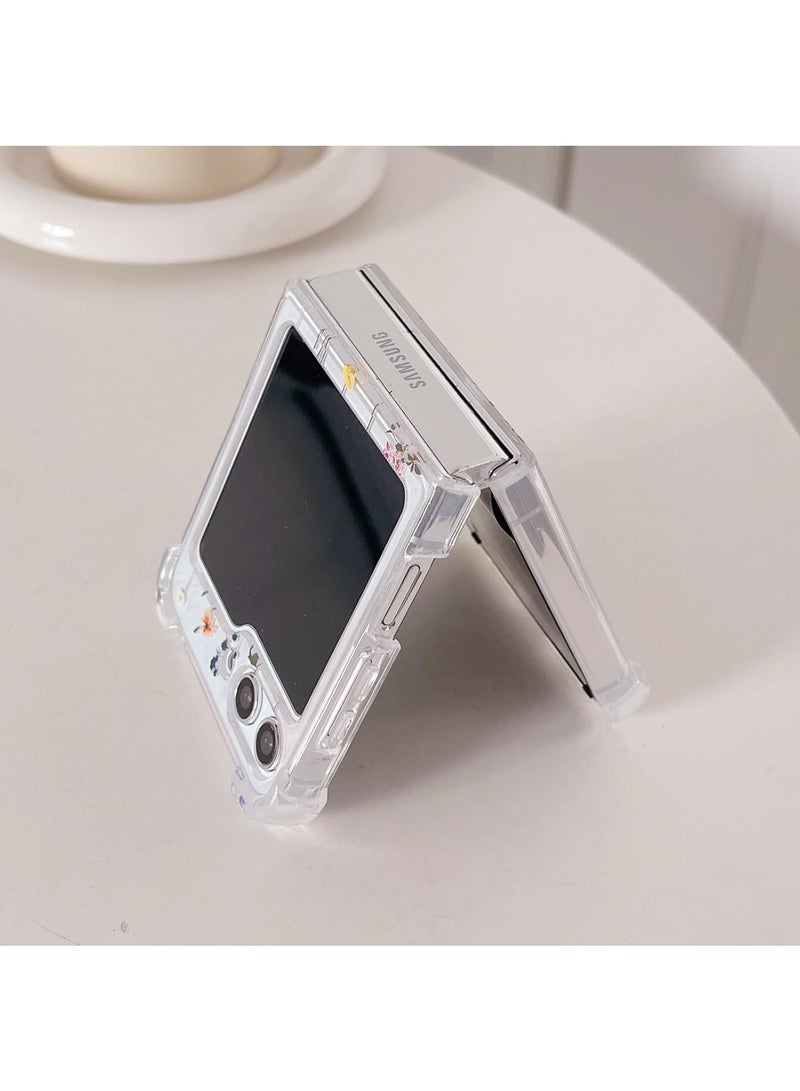 SOLARAE Case Clear, Compatible with Samsung Galaxy Z Flip 5 5G Case for Women Girly Soft TPU Slim Shockproof Protective Phone Case for Z Flip 5 5G 2023 (Flower Vine) - Image 3