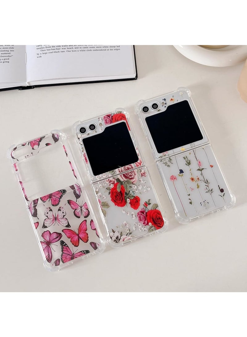 SOLARAE Case Clear, Compatible with Samsung Galaxy Z Flip 5 5G Case for Women Girly Soft TPU Slim Shockproof Protective Phone Case for Z Flip 5 5G 2023 (Flower Vine) - Image 5