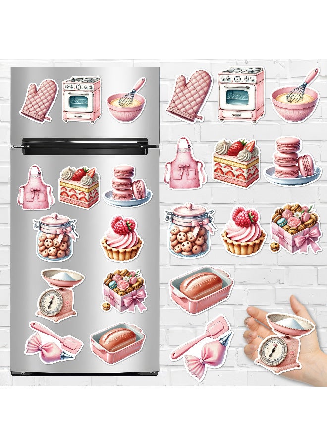 Fridge Magnet, Funny Kitchen Pink Collection 12 Pieces, Magnetic Fridge Decor, Decorative Magnets, Strong Magnet, Magnetic Stickers, Fridge Magnet Set, Cute Refrigerator Magnets  - Image 1