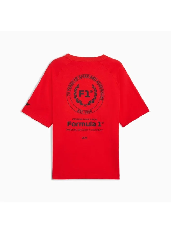 فورمولا1 تي شيرت FORMULA1 مقاس 75 عامًا - أحمر بوب مريح