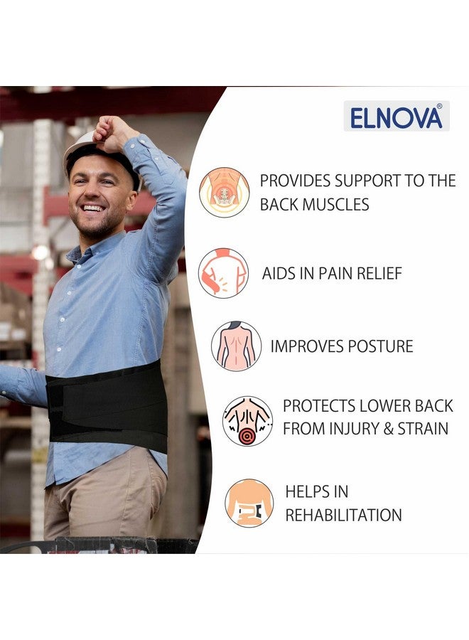 Elnova Lumbo Sacral Corset (Back Pain Belt) (Medium - For Hip Circumference of 80-90 cm, Black)… - Image 4