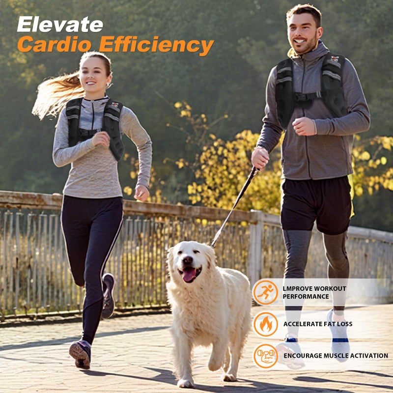 VBSD Weighted Vest Woman 8LB Weight Vest for Women Men Body Weight Vests for Walking Strength Training Running Workout Jogging Fitness Black - Image 4