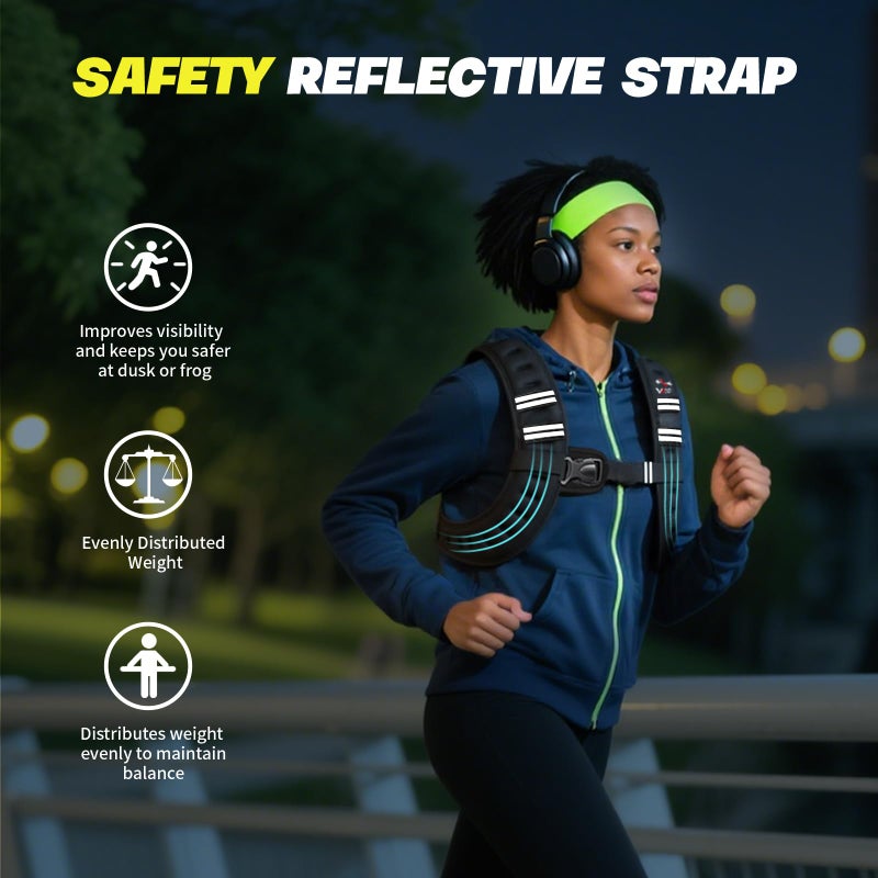 VBSD Weighted Vest Woman 8LB Weight Vest for Women Men Body Weight Vests for Walking Strength Training Running Workout Jogging Fitness Black - Image 3