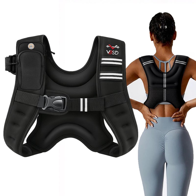 VBSD Weighted Vest Woman 8LB Weight Vest for Women Men Body Weight Vests for Walking Strength Training Running Workout Jogging Fitness Black - Image 1