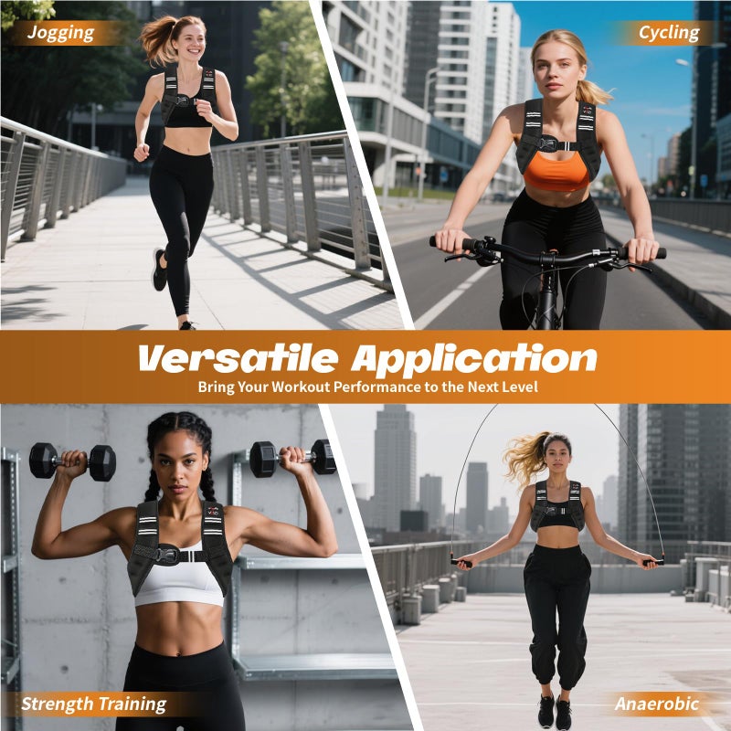 VBSD Weighted Vest Woman 8LB Weight Vest for Women Men Body Weight Vests for Walking Strength Training Running Workout Jogging Fitness Black - Image 5