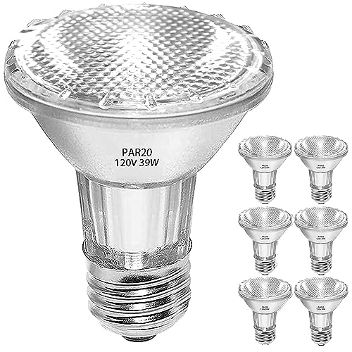 Jaenmsa PAR20 Flood 39W 120V Halogen Light Bulbs 6 Pcs, PAR20 39W ECO Halogen Bulb Warm White 2700K, Dmimable PAR20 E26 Halogen Bulb 546 Lumens Reflector for Track Lighting & Hood Range Light Bulbs - Image 1