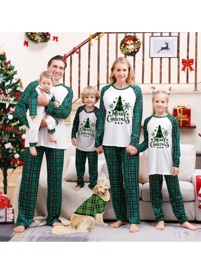 CCOVERY Matching Family Pajamas Sets Holiday Long Sleeve Festival Pajamas Round Neck Print Xmas Pjs Matching Set Casual Soft Home Sleepwear Loungewear - Image 1