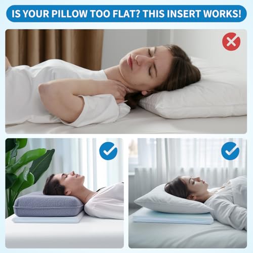 LOFE Adjustable Memory Foam Pillow's One Layer - 1 Height 1.2'' Insert for Cervical Pillow for Neck Pain Relief, CertiPUR-US Memory Foam Piece, Ultra Thin Pillow for Stomach Sleeper, Blue, Ultra Soft - Image 2