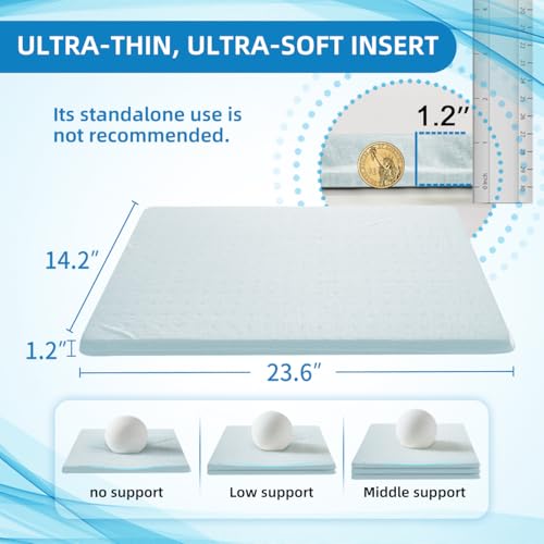 LOFE Adjustable Memory Foam Pillow's One Layer - 1 Height 1.2'' Insert for Cervical Pillow for Neck Pain Relief, CertiPUR-US Memory Foam Piece, Ultra Thin Pillow for Stomach Sleeper, Blue, Ultra Soft - Image 3