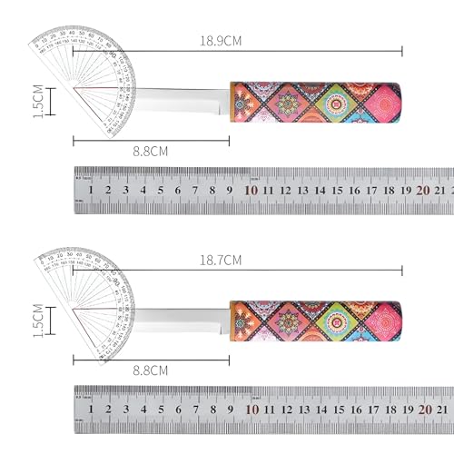 Kneefcy Blade Knife Set with Printed Plastic Handle – Fruit Cutting, Peeling & Kitchen Utility Use | Decorative Compact Knife with Dual Stainless Blades and Blade Cover - Image 2