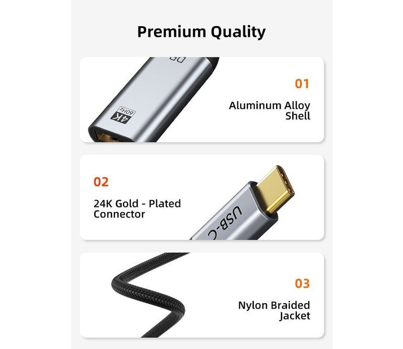 CABLETIME USB TYPE C TO DISPLAYPORT ADAPTER 4K 60HZ - Image 4