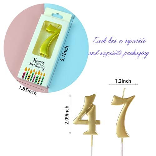 Hazyore 10-Pieces Numeral Birthday Candles, Birthday Digital Candle Baking Dessert Cake Party Romantic Atmosphere Decoration Number 0-9 Cake Top Decoration for Birthdays Wedding Anniversaries Parties - Image 2