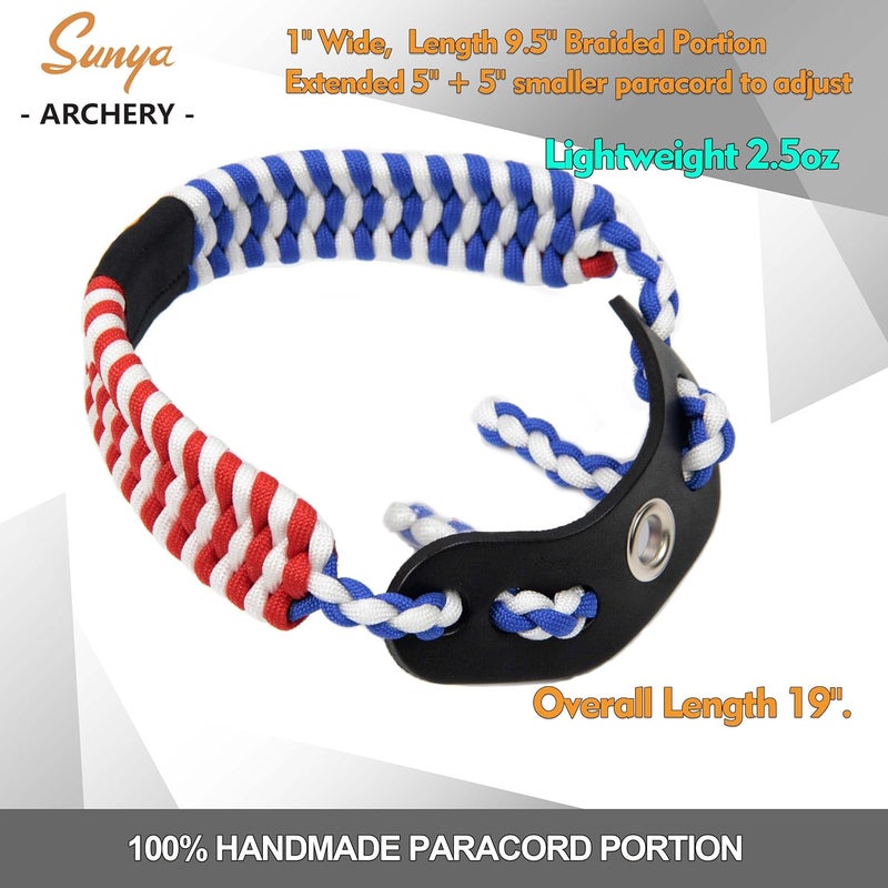 Sunya Archery Bow Wrist Sling, 550 Paracord Strap Comfortable on Hand.100% Full Grain Leather Yoke, Multiple Camo Colors.Fit Compound Bow Stabilizer & Recurve. - Image 3