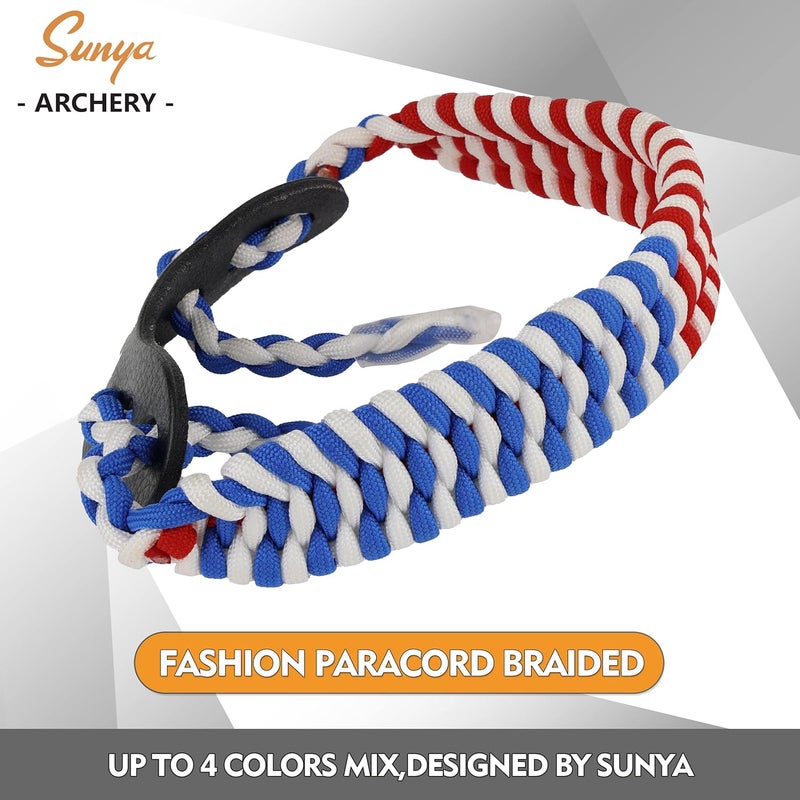 Sunya Archery Bow Wrist Sling, 550 Paracord Strap Comfortable on Hand.100% Full Grain Leather Yoke, Multiple Camo Colors.Fit Compound Bow Stabilizer & Recurve. - Image 5