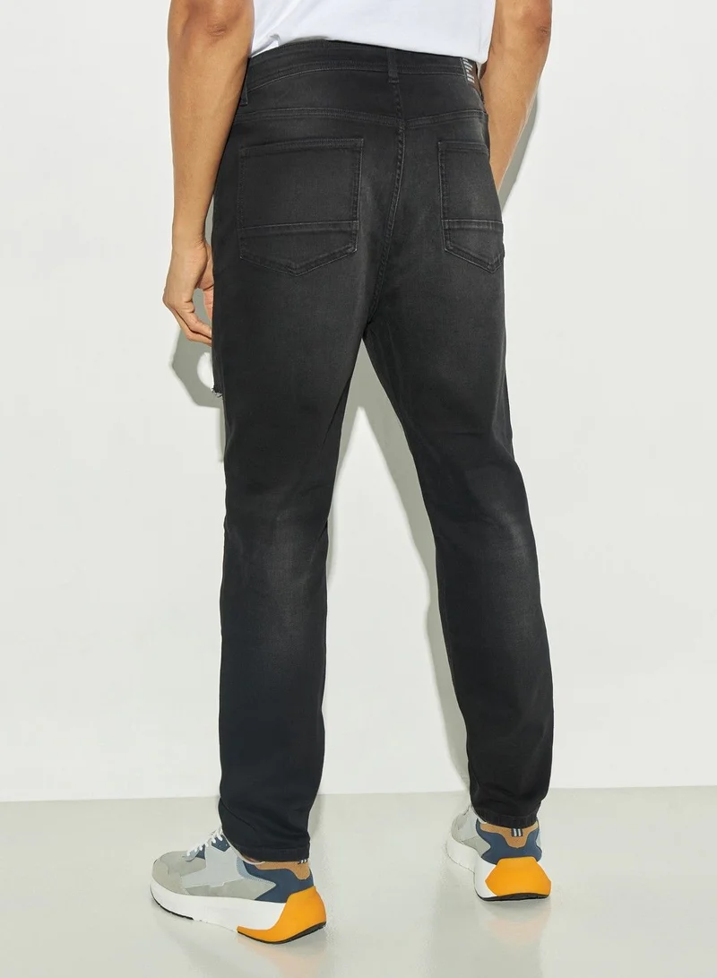 Iconic Iconic Ripped Detail Jeans with Pockets