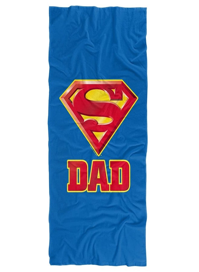 LOGOVISION Superman Super Dad Officially Licensed Beach Towel 30" X 60" - Image 1