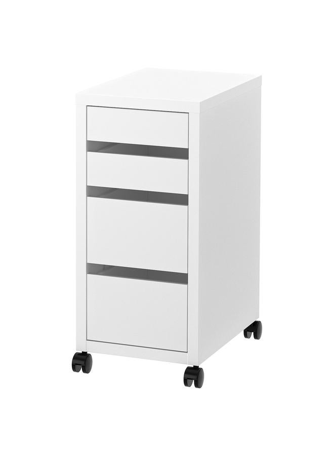 Zaboon Drawer Unit On Castors, White, 35X75 Cm - Image 1