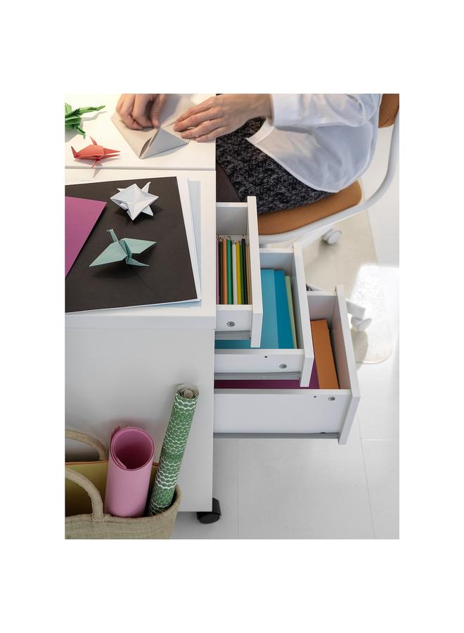 Zaboon Drawer Unit On Castors, White, 35X75 Cm - Image 4