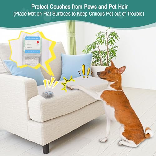 SEERWAY Scat Pet Shock Mat Indoor, Safe Shock Training Pads for Dogs and Cats, Electric Repellent Mat Keeps Pets Off Couch, Sofa, Counter Top, 3 Training Modes, 30"x16" Rectangular, Battery Operated - Image 2