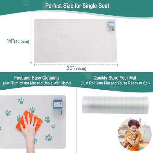 SEERWAY Scat Pet Shock Mat Indoor, Safe Shock Training Pads for Dogs and Cats, Electric Repellent Mat Keeps Pets Off Couch, Sofa, Counter Top, 3 Training Modes, 30"x16" Rectangular, Battery Operated - Image 3