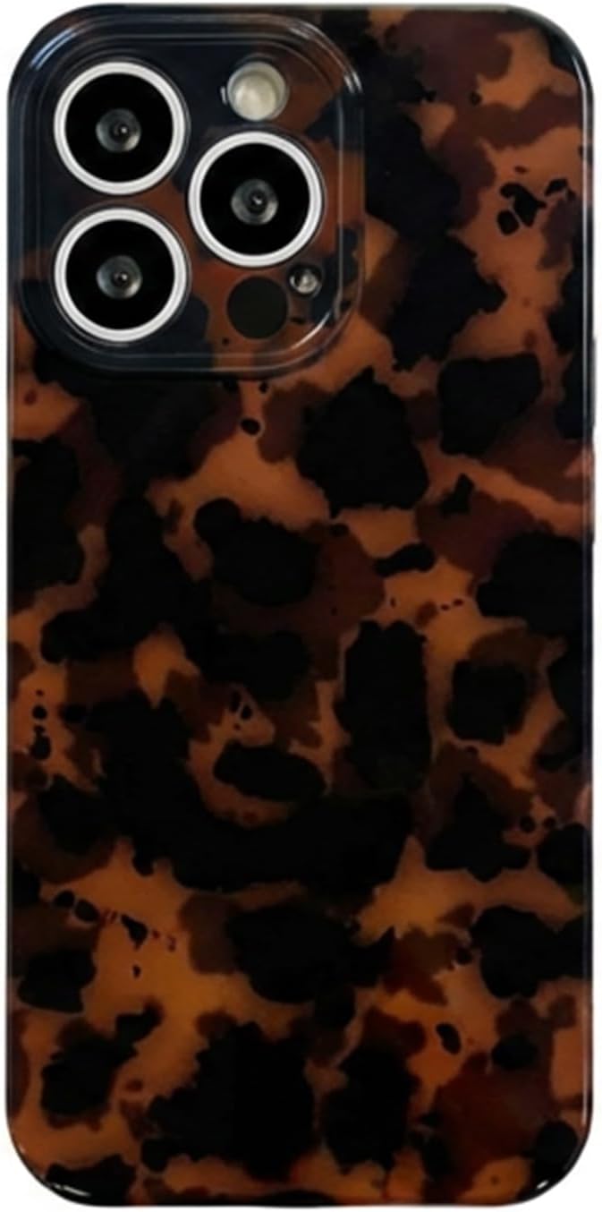 Compact Hard PC Case for iPhone [Lightweight Military Grade Drop Protection/Slim] Leopard Print (Leopard-03, iPhone 15)