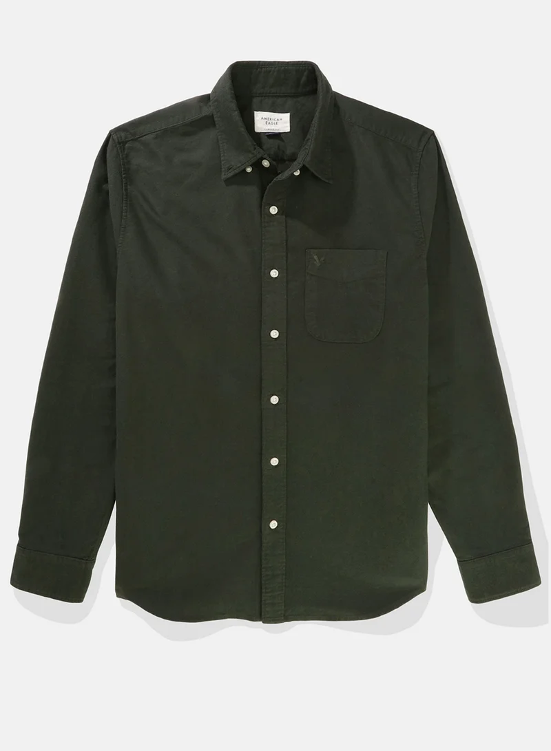 American Eagle Pocket Detail Button Down Oxford Shirt