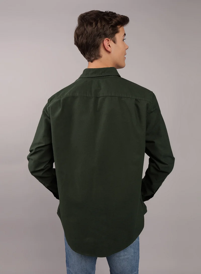 American Eagle Pocket Detail Button Down Oxford Shirt