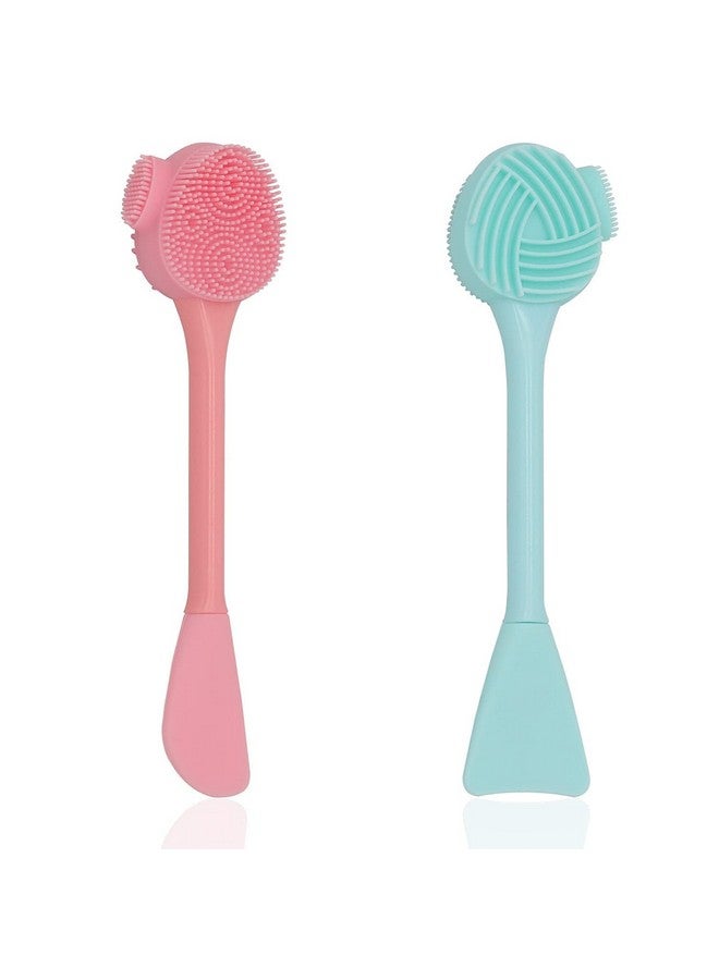 ZDQTRA face skin cleaning brush with spatula,exfoliating scrubber hairless nose blackhead remover mud and clay body butter cream applicator tool(multi color) (model 1) - Image 1
