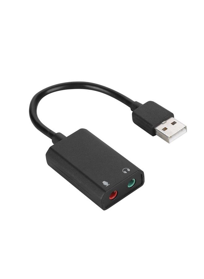 Thoraya External USB Audio Sound Card Mic Adapter Independent Sound Card for Laptop Desktop  - Image 1