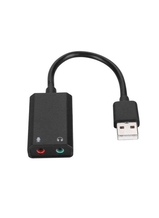 Thoraya External USB Audio Sound Card Mic Adapter Independent Sound Card for Laptop Desktop  - Image 2