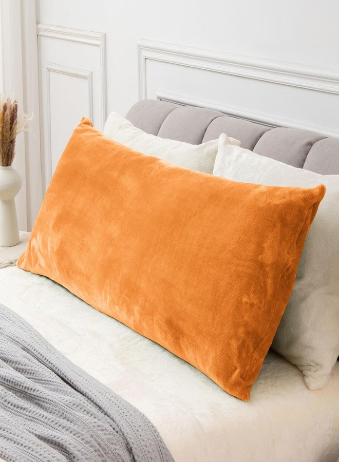 BEDELITE Body Pillow Cover with Zipper Closure, Super Soft and Cozy Fleece Pillowcase 20 x 54 Inches, Luxury Fluffy Plush Long Body Pillow Pillowcase for All Seasons(Burnt Orange) - Image 1