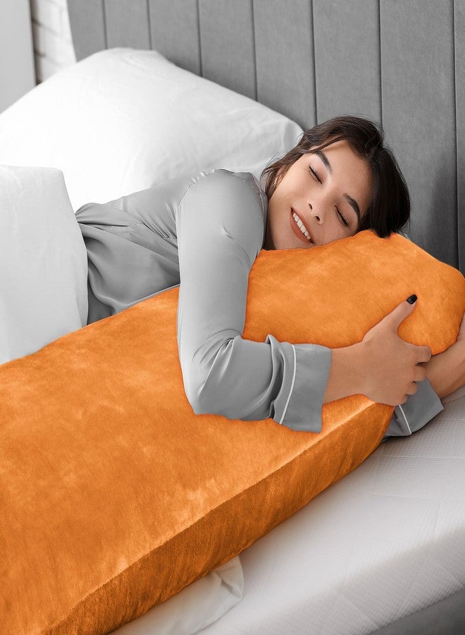 BEDELITE Body Pillow Cover with Zipper Closure, Super Soft and Cozy Fleece Pillowcase 20 x 54 Inches, Luxury Fluffy Plush Long Body Pillow Pillowcase for All Seasons(Burnt Orange) - Image 5