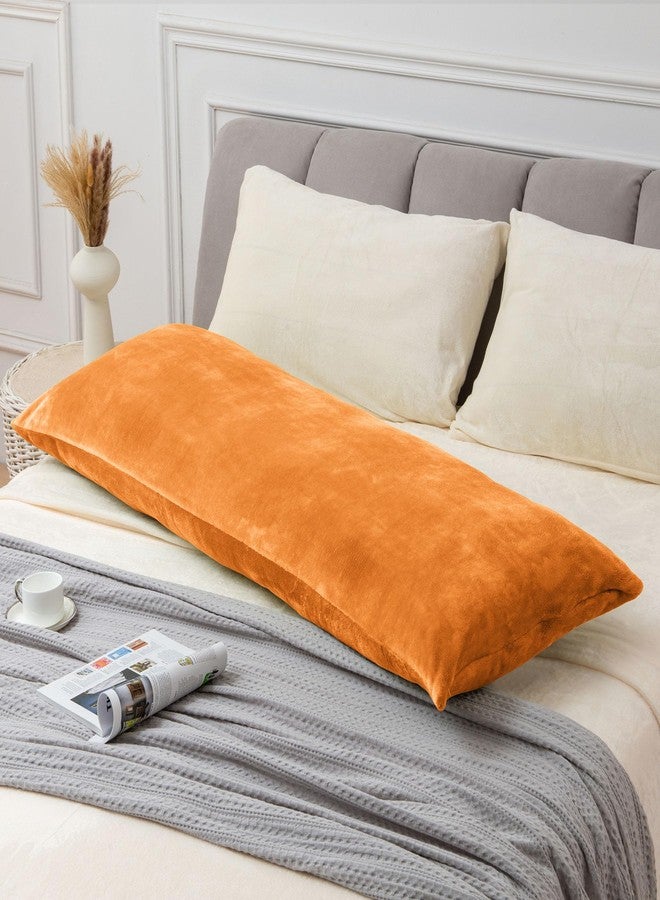 BEDELITE Body Pillow Cover with Zipper Closure, Super Soft and Cozy Fleece Pillowcase 20 x 54 Inches, Luxury Fluffy Plush Long Body Pillow Pillowcase for All Seasons(Burnt Orange) - Image 2